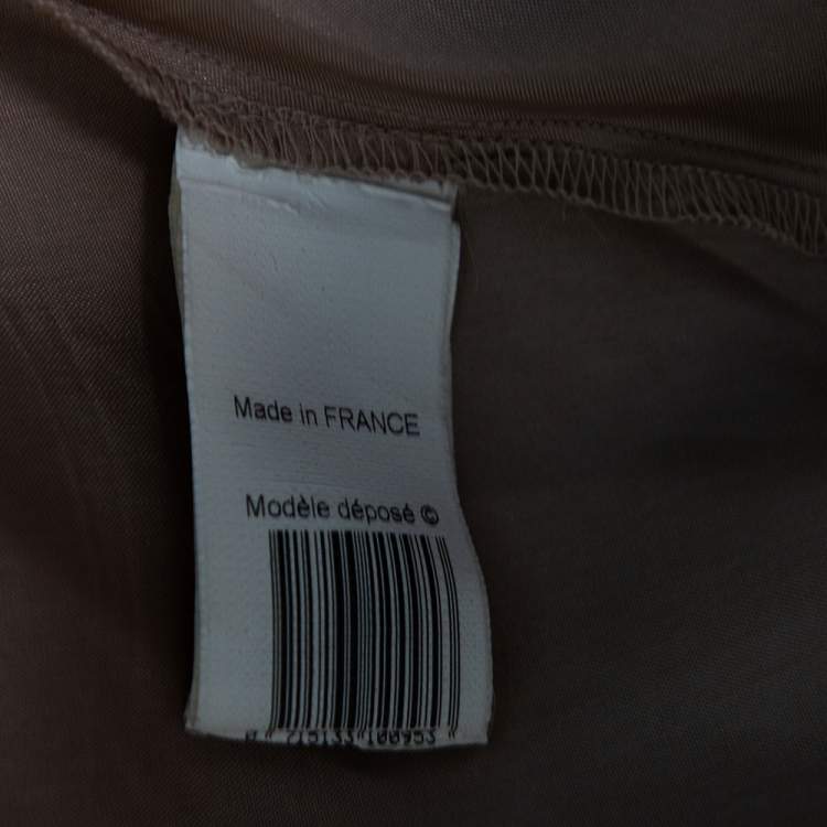 Pre Owned Kenzo Pale Beige Floral Printed Silk Cinched Waist Detail Tie-Up Maxi Dress L