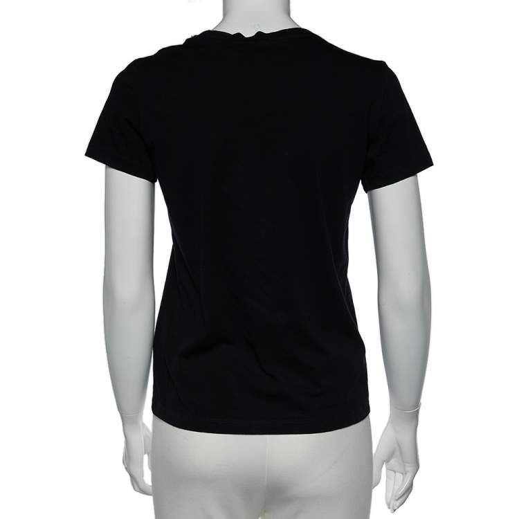 Pre Owned Kenzo Black Tiger Print Cotton Crew Neck T-Shirt S