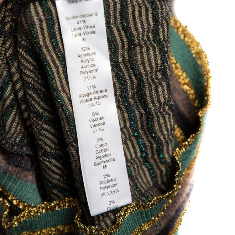 Pre Owned Kenzo Multicolor Patterned Lurex Wool Knit Button Front Cardigan S