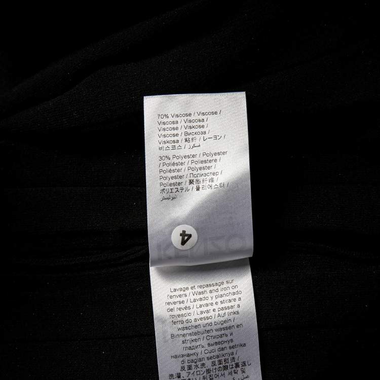 Pre Owned Kenzo Black Knit Cut-Out Detail Pleated Midi Dress S