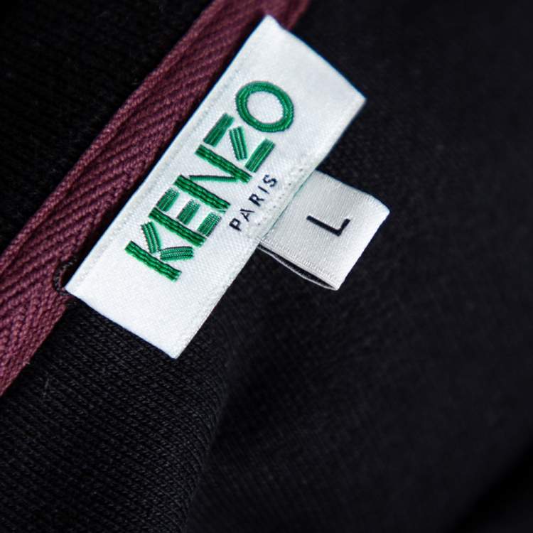 Pre Owned Kenzo Black Eye Embroidered Cotton Sweatshirt L