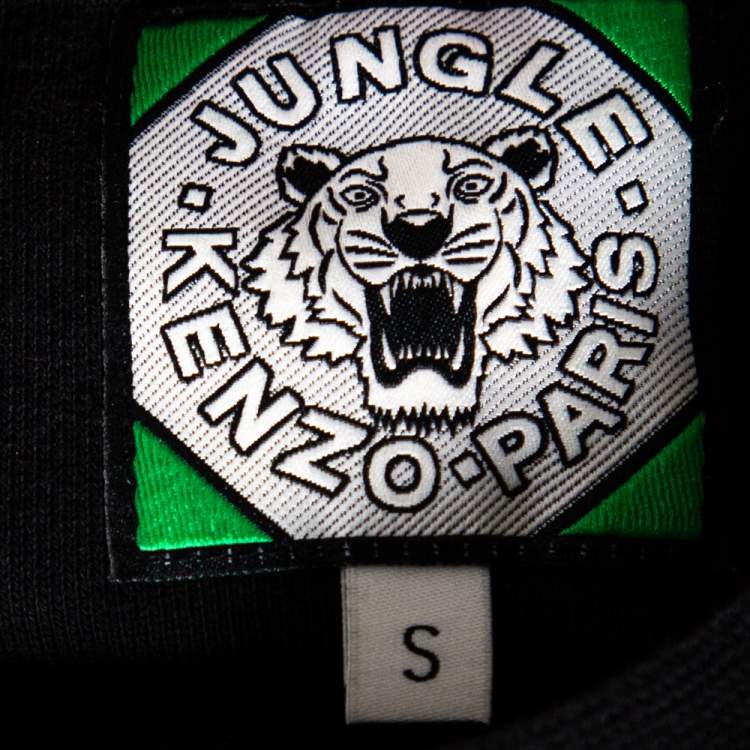 Pre Owned Kenzo Black Cotton Tiger Embroidered Long Sleeve Crewneck Jumper S