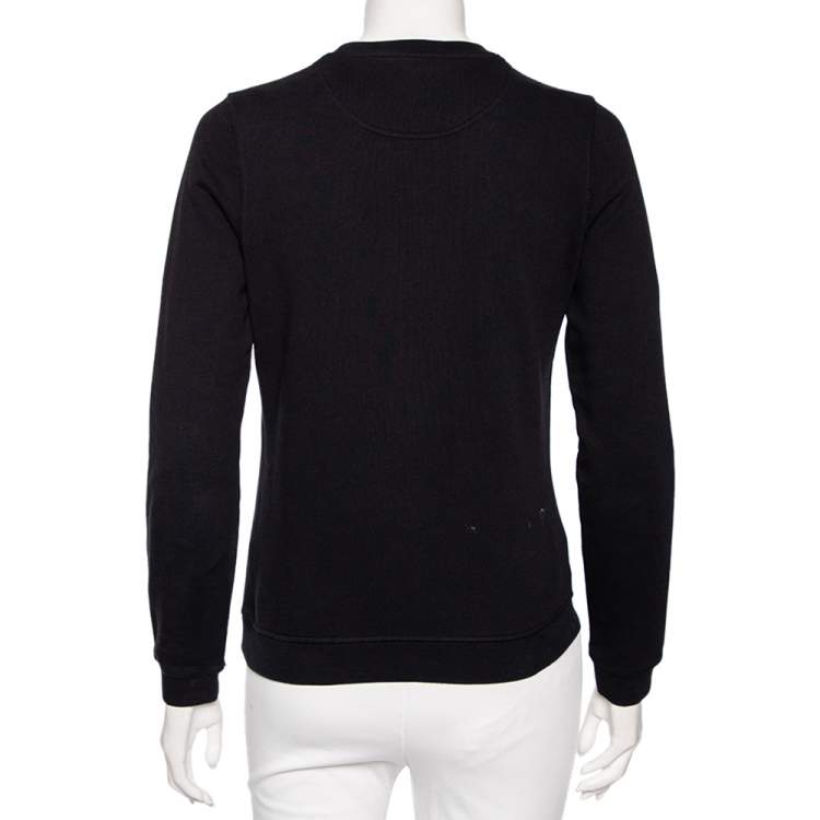 Pre Owned Kenzo Black Cotton Tiger Embroidered Long Sleeve Crewneck Jumper S