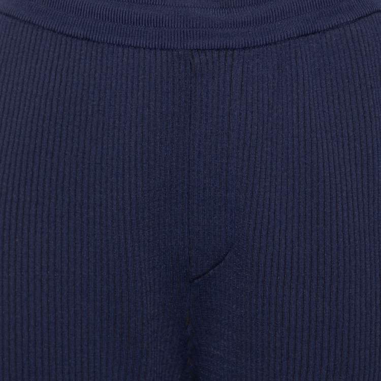 Pre Owned Kenzo Blue Logo Jacquard Knit Joggers S