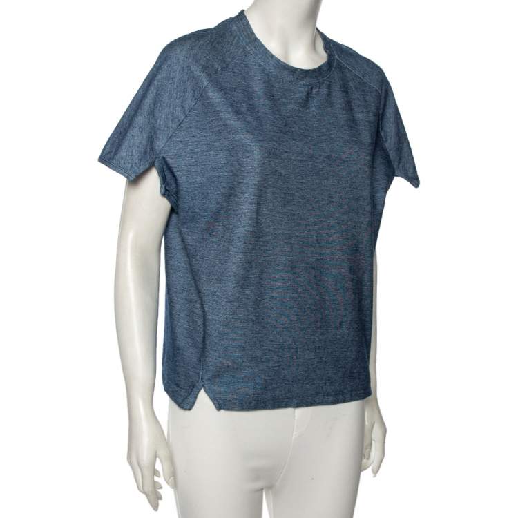Pre Owned Kenzo Navy Blue Cotton Knit Oversized T-Shirt M