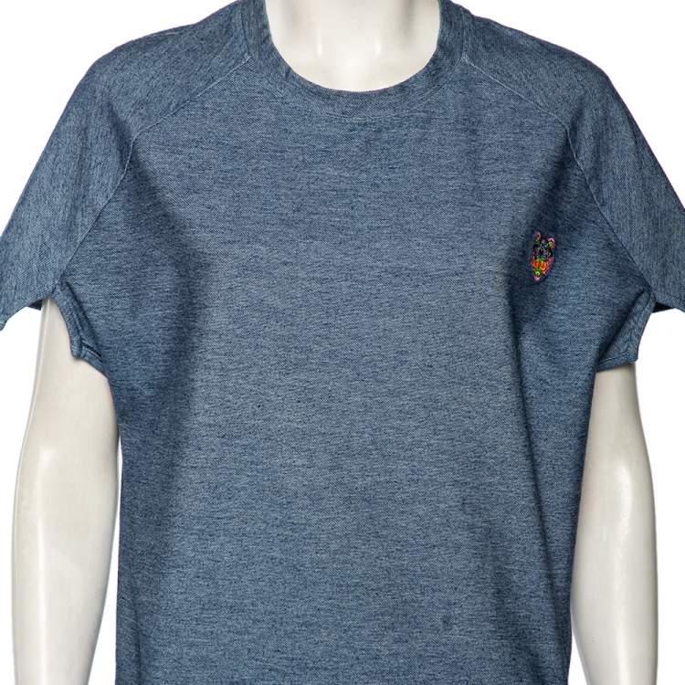 Pre Owned Kenzo Navy Blue Cotton Knit Oversized T-Shirt M