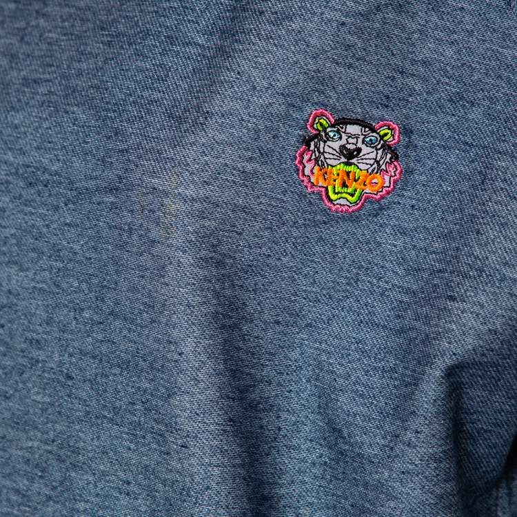 Pre Owned Kenzo Navy Blue Cotton Knit Oversized T-Shirt M