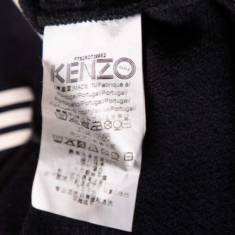 Pre Owned Kenzo Black Logo Print Cotton Batwing Sleeve Sweatshirt Dress XS