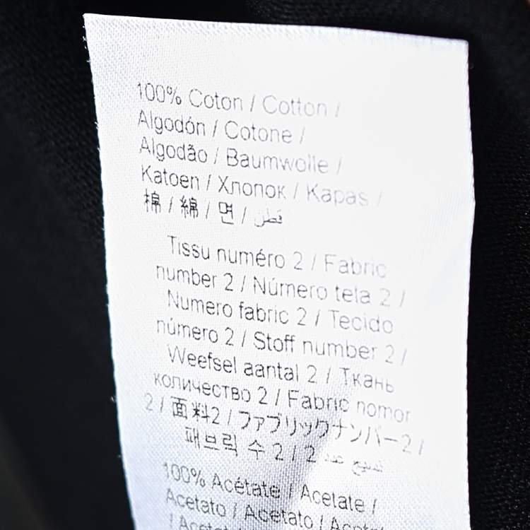 Pre Owned Kenzo Black Logo Printed Cotton Ruffled Neck T-Shirt XL