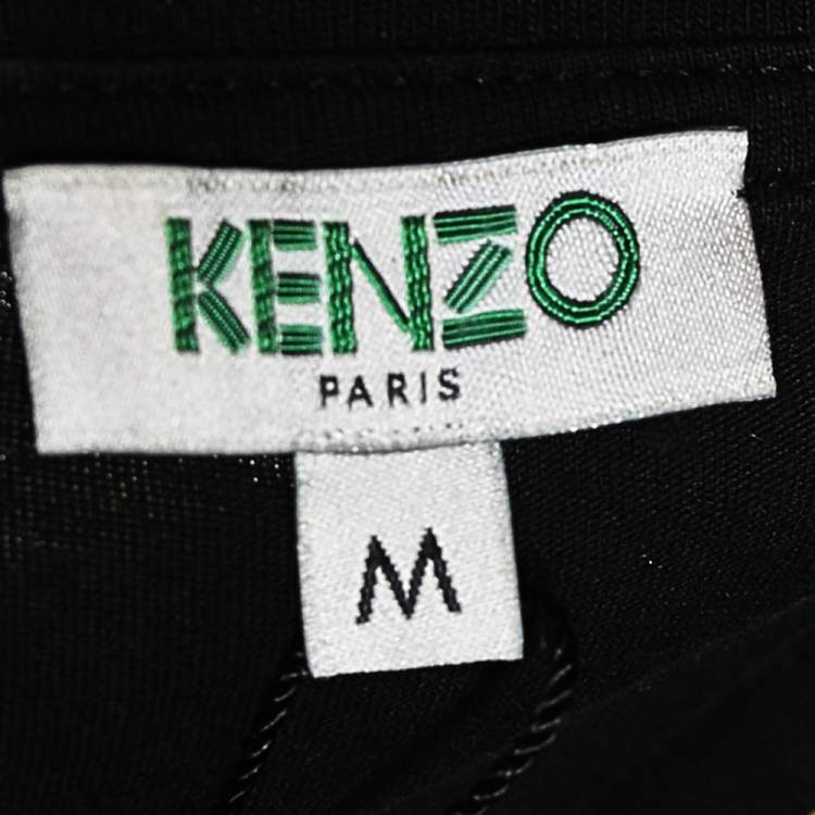 Pre Owned Kenzo Black Cotton Eye Printed T-Shirt M
