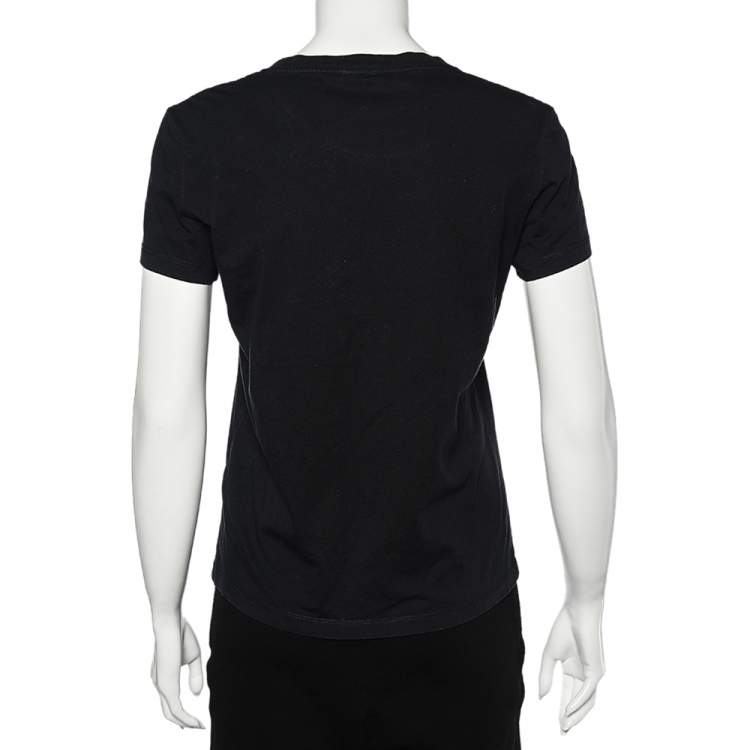 Pre Owned Kenzo Black Cotton Eye Printed T-Shirt M