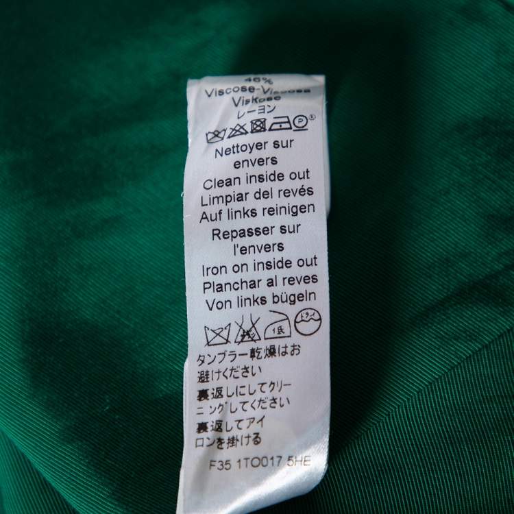 Pre Owned Kenzo Green Cotton Cowl Neck Top S