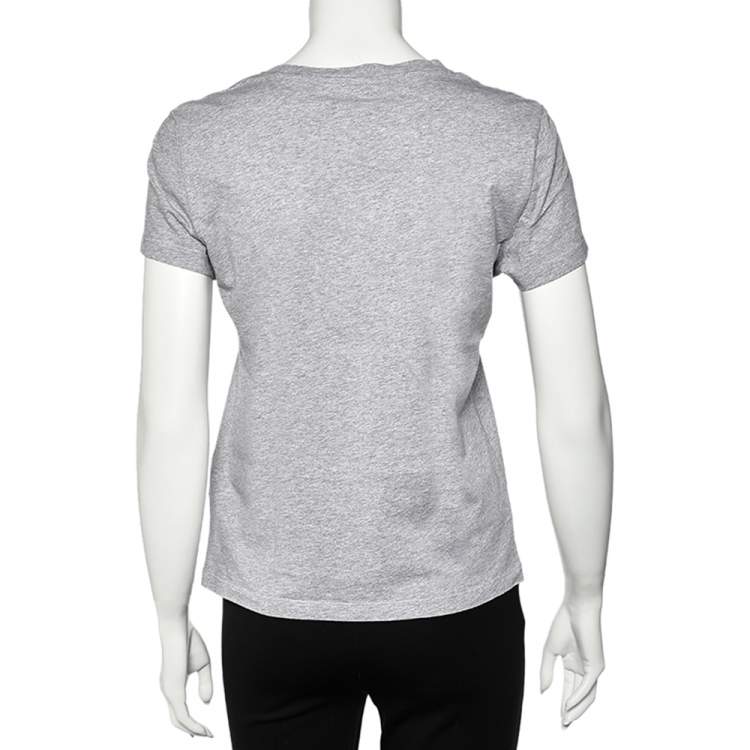 Pre Owned Kenzo Grey Tiger I Love You Printed Cotton Crewneck T-Shirt M