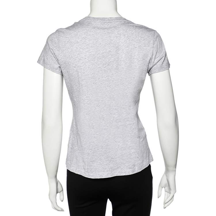 Pre Owned Kenzo Grey Eye Printed Cotton Knit Crewneck T-Shirt S