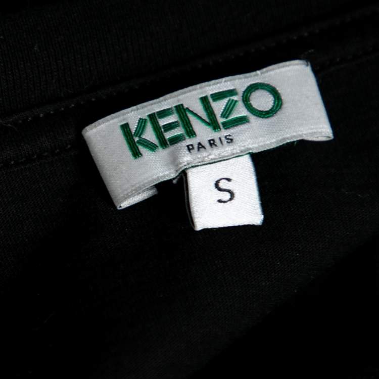 Pre Owned Kenzo Black Cotton Tiger Printed Short Sleeve T-Shirt S