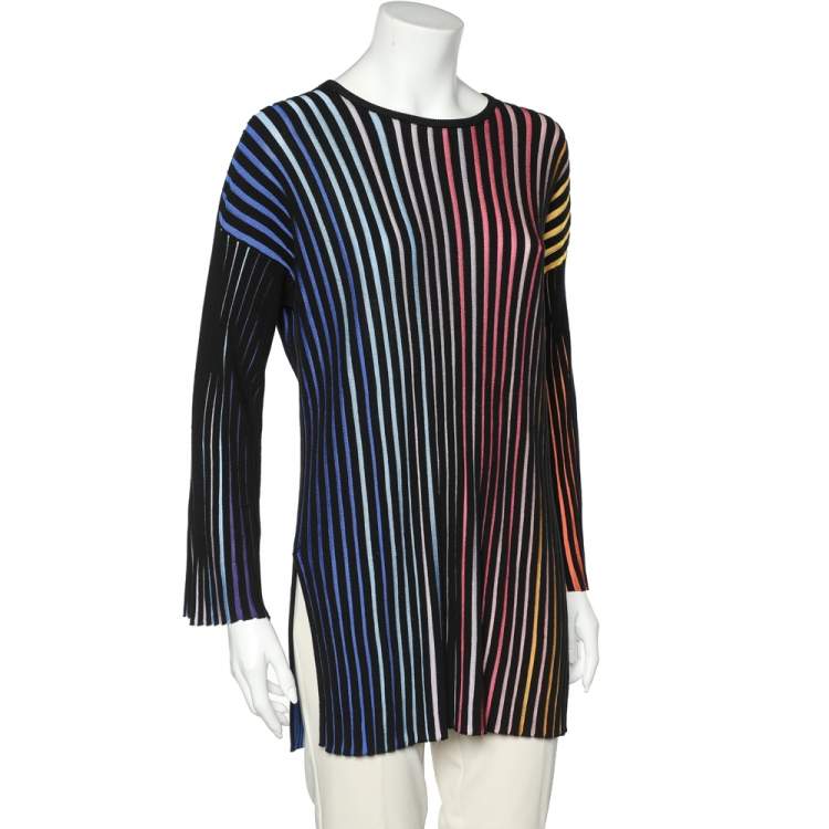 Pre Owned Kenzo Multicolor Rib Knit Tunic L