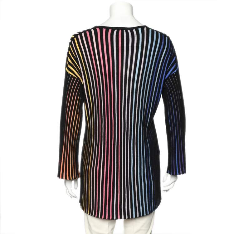 Pre Owned Kenzo Multicolor Rib Knit Tunic L