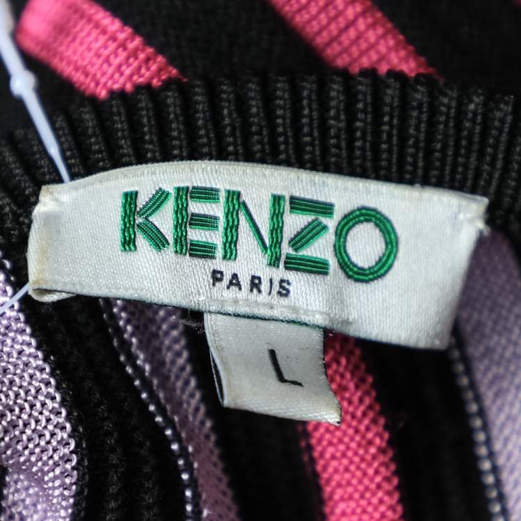 Pre Owned Kenzo Multicolor Rib Knit Tunic L