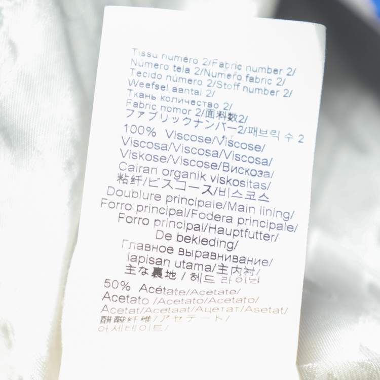 Pre Owned Kenzo Blue Printed Synthetic Double Breasted Coat M