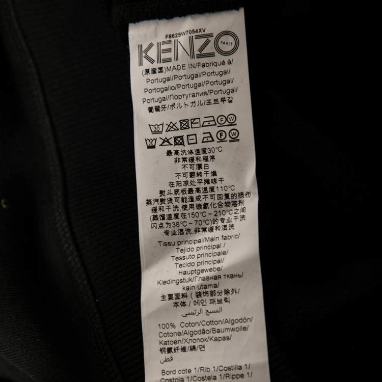 Pre Owned Kenzo Black Cotton & Lurex Embroidered Tiger Crewneck Sweatshirt M