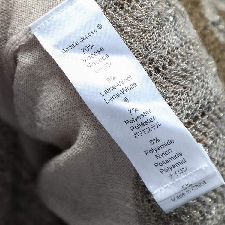 Pre Owned Kenzo Beige Wool & Mohair Tiered Mini Dress S