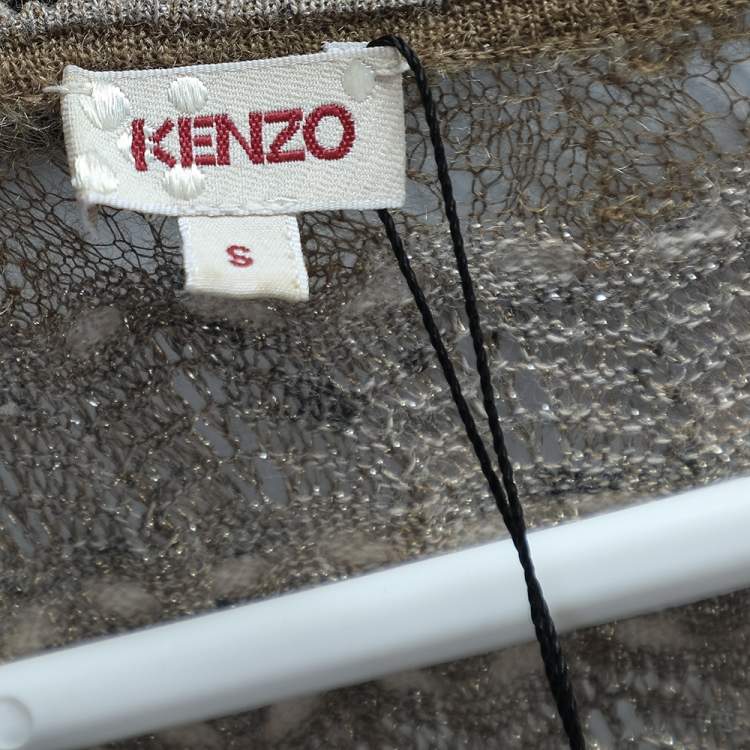 Pre Owned Kenzo Beige Wool & Mohair Tiered Mini Dress S