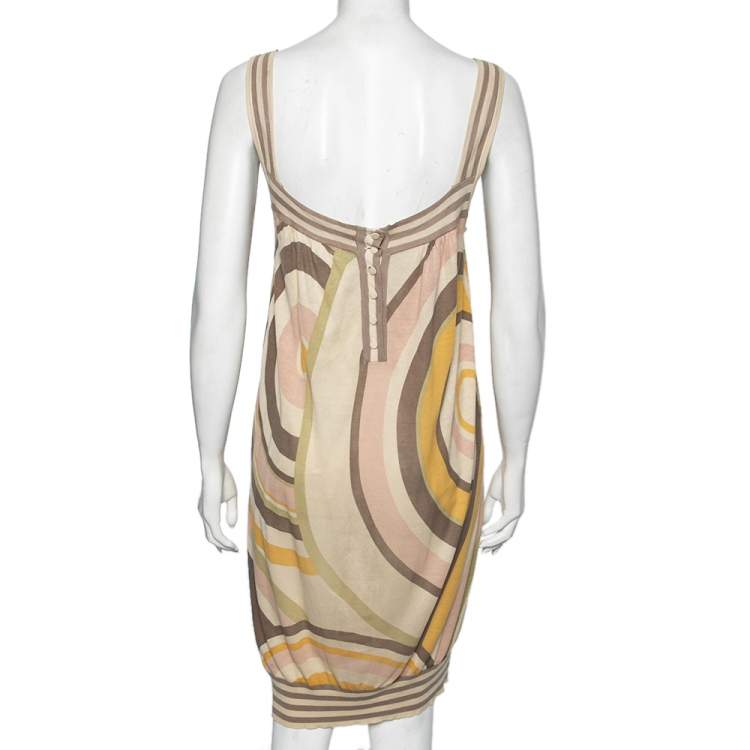 Pre Owned Kenzo Multicolor Printed Silk Rib Knit Trimmed Sleeveless Top M