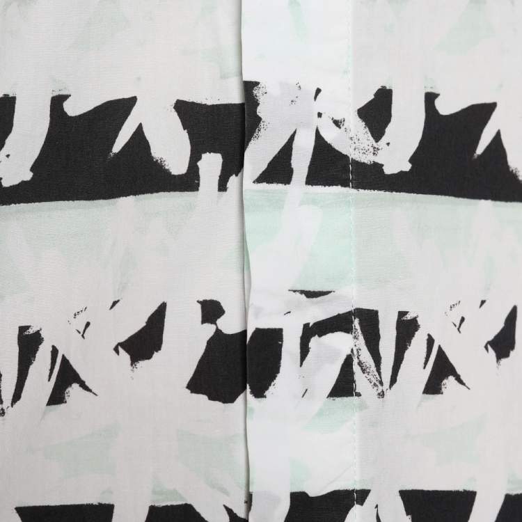 Pre Owned Kenzo Multicolor Brushed Palm Tree Printed Cotton Button Front Shirt S