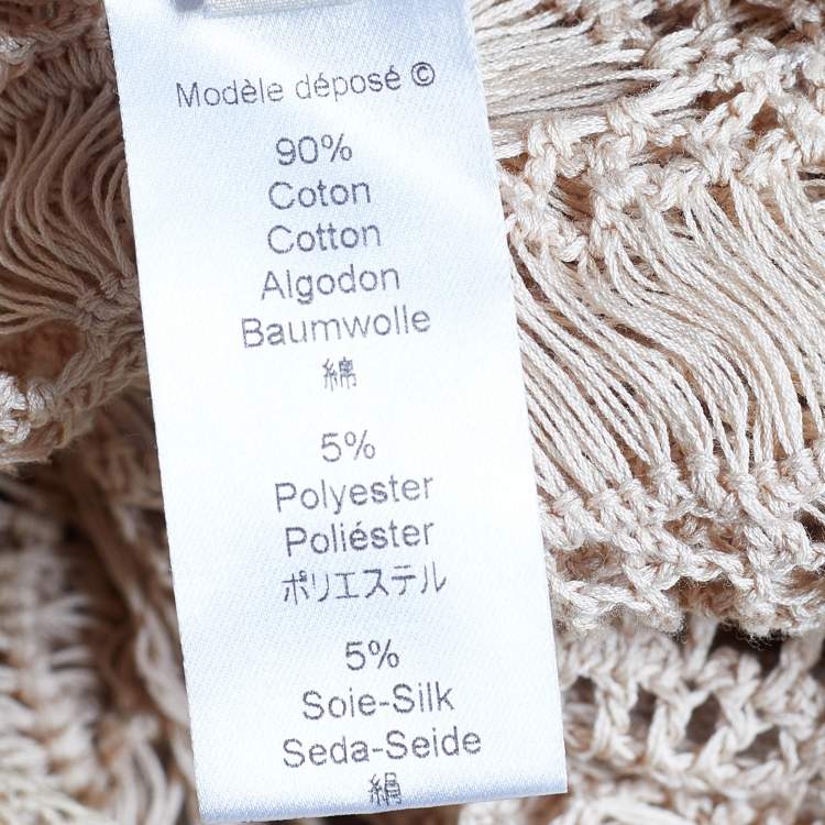 Pre Owned  Kenzo Beige Knit Floral Applique Blouse M
