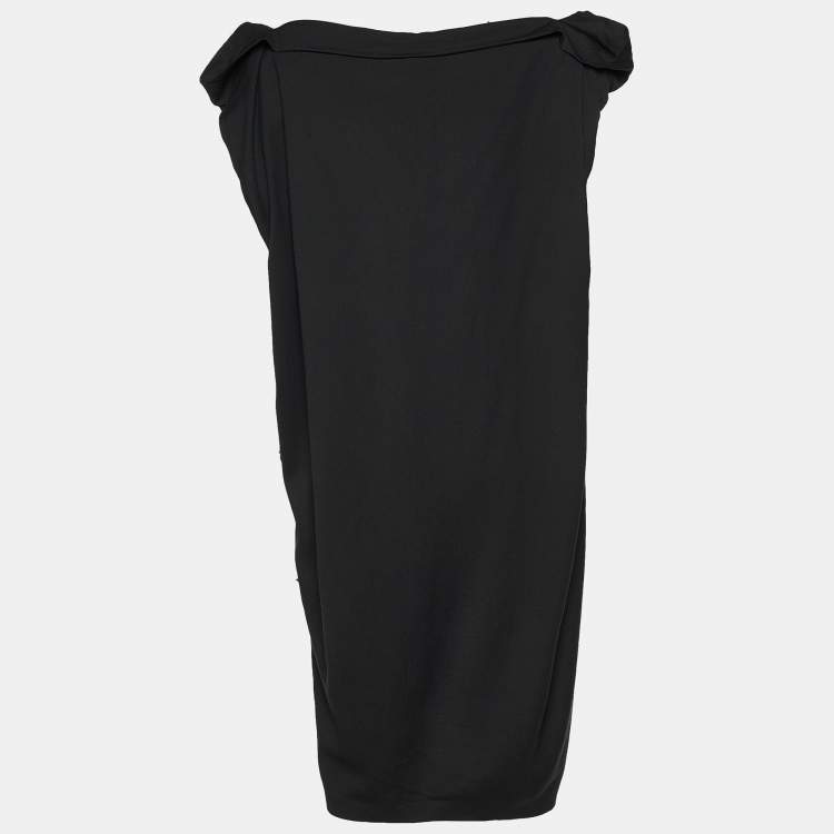 Pre Owned Kenzo Black Jersey Pleat Detailed Sleeveless Dress XL