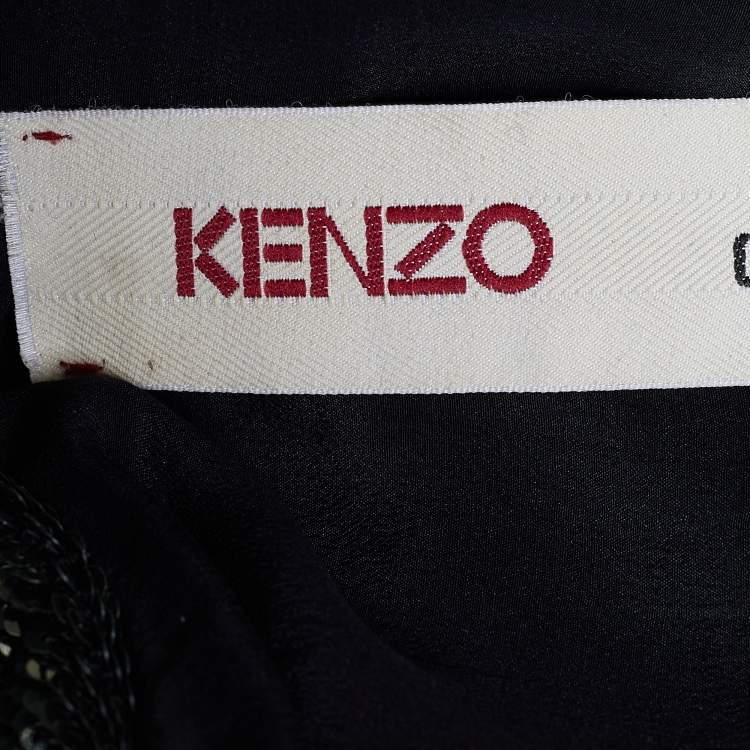Pre Owned Kenzo Multicolored Floral Patterned Sequin Embellished Oversized Dress M