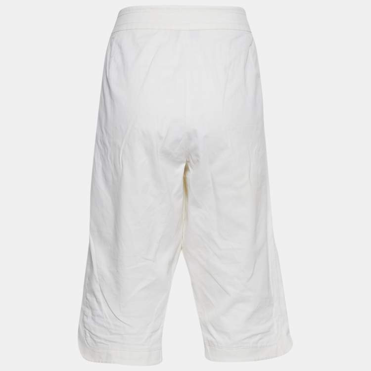 Pre Owned Kenzo Ivory Cotton Long Shorts L