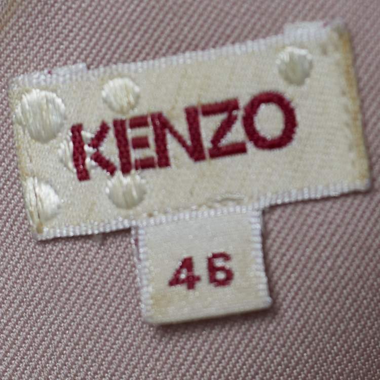 Pre Owned Kenzo Pink Wool & Silk Cut-Out Back Detail Jumpsuit XL