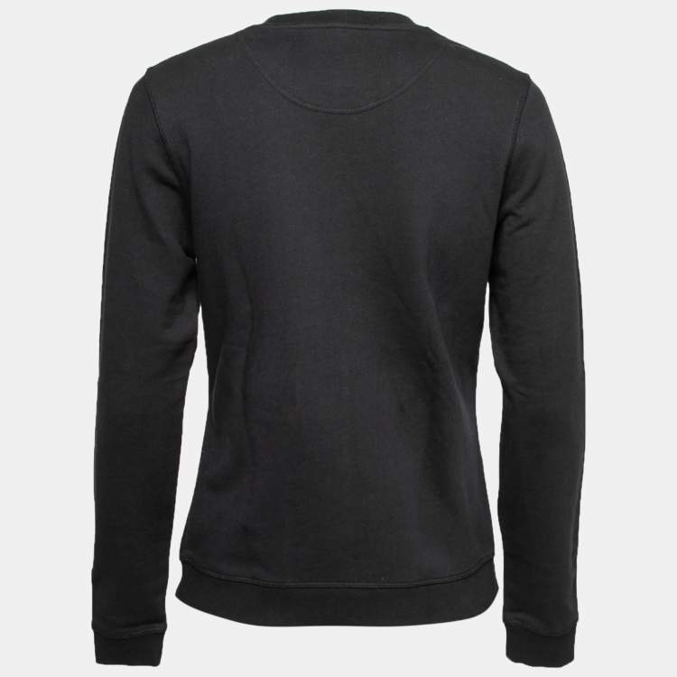 Pre Owned Kenzo Black Tiger Embroidered Crew Neck Long Sleeve Sweatshirt M