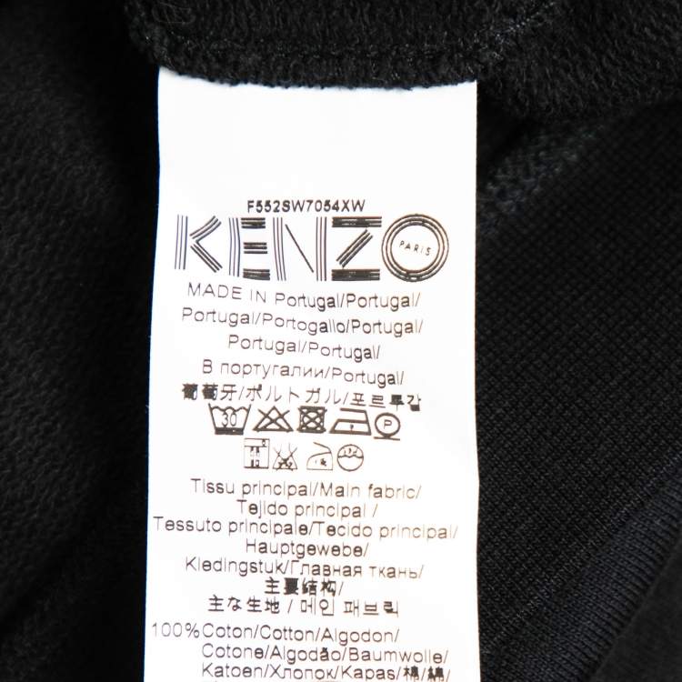 Pre Owned Kenzo Black Tiger Embroidered Crew Neck Long Sleeve Sweatshirt M