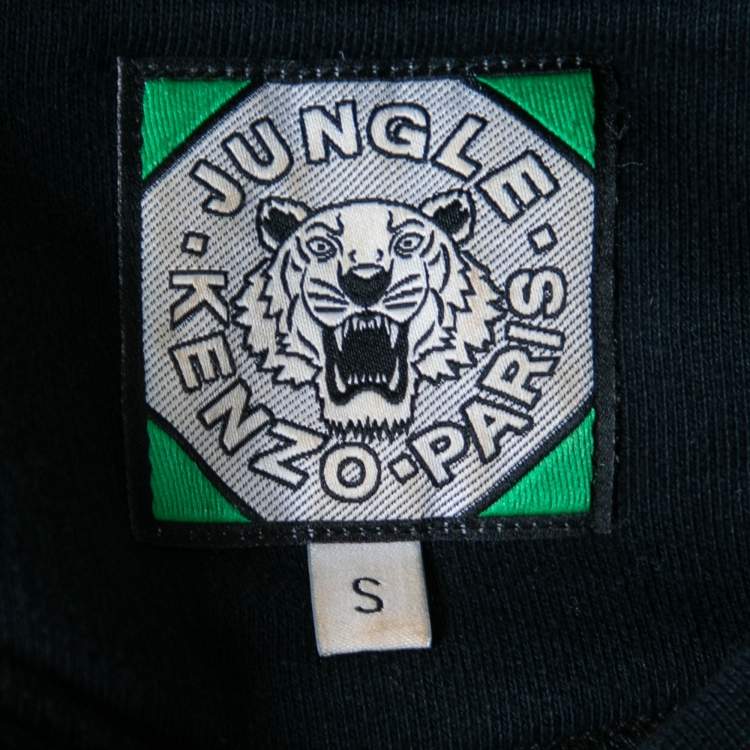 Pre Owned Kenzo Blue Cotton Tiger Embroidered Sweatshirt S