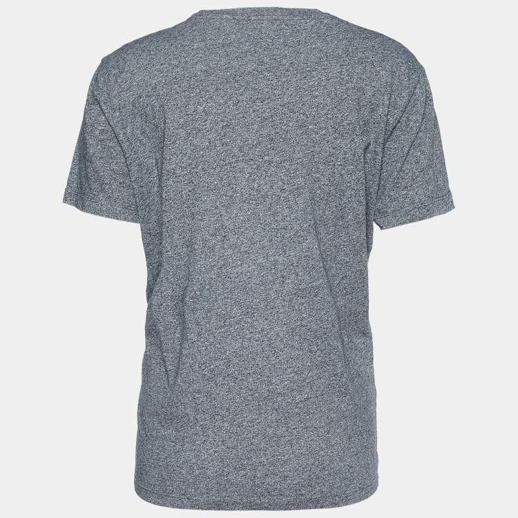 Pre Owned Kenzo Grey Melange Jersey Tiger Print T-Shirt L