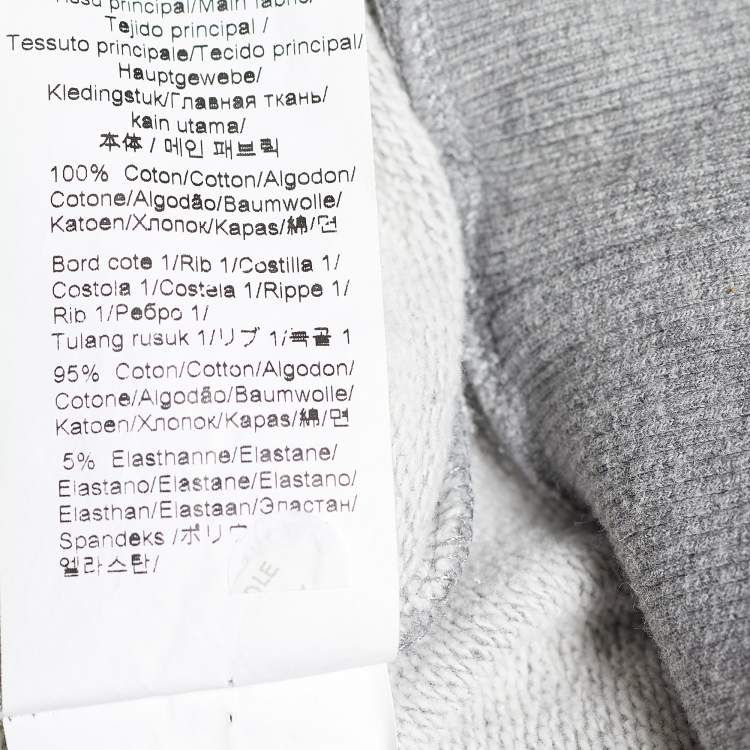 مملوكة مسبقًا Kenzo Grey Terry Knit Logo Print Sweatshirt L
