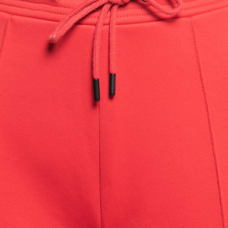 Pre Owned Kenzo Red Cotton Side Logo Embroidered Sweat Pants S