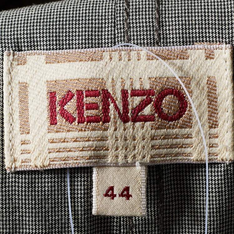 Pre Owned Kenzo Grey Cotton Embellished Trousers M