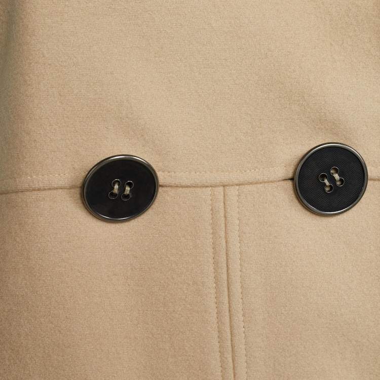 Pre Owned Kenzo Beige Wool Belted Blazer XL