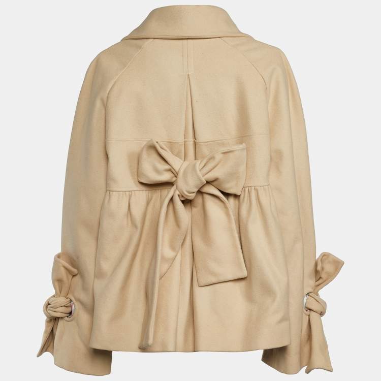 Pre Owned Kenzo Beige Wool Belted Blazer XL