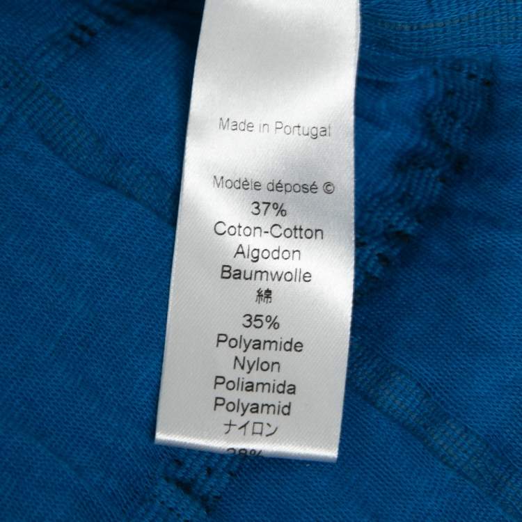 Pre Owned Kenzo Blue and Black Checkered Printed Knit Long Sleeve Crew Neck Sweater L