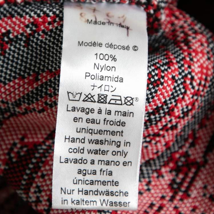 Pre Owned Kenzo Red Knit High Waves Flared Midi Dress M