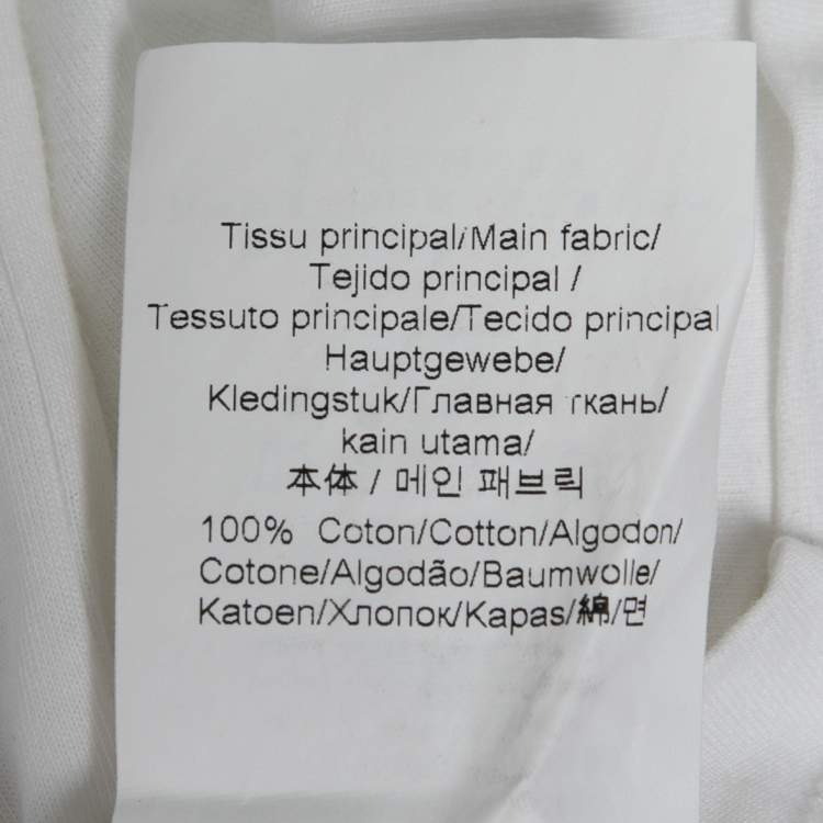Pre Owned Kenzo White Cotton Paradise Printed Crew Neck T-Shirt M