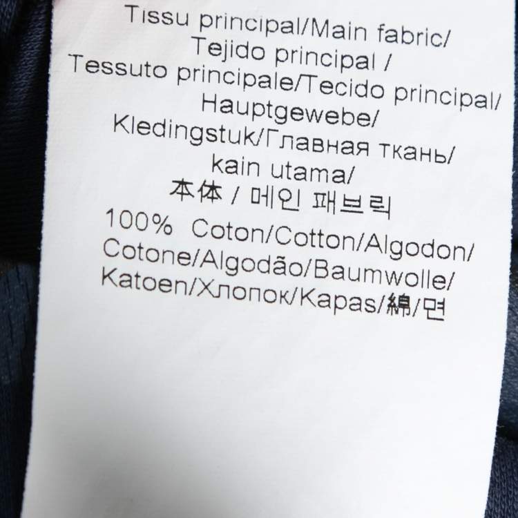 Pre Owned Kenzo Blue Cotton Logo Printed Crew Neck T-Shirt M