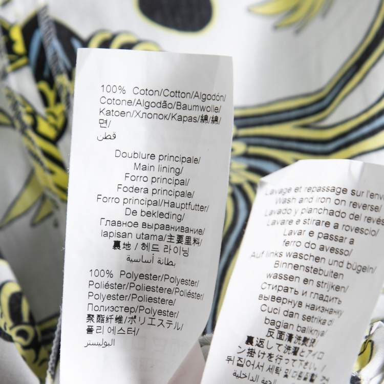 Pre Owned Kenzo White Flying Phoenix Print Cotton Maxi Dress S