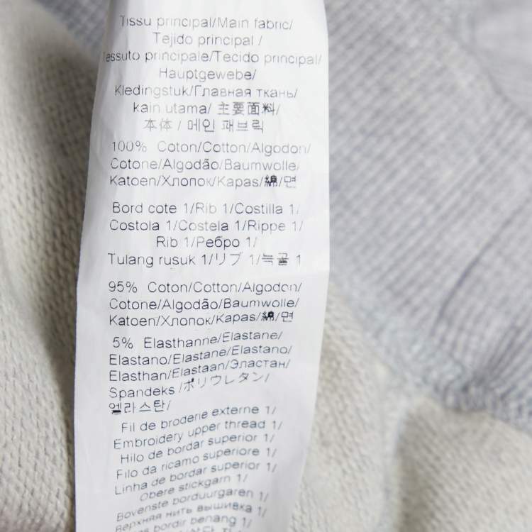 Pre Owned Kenzo Grey Eye Embroidered Cotton Crew Neck Sweatshirt S