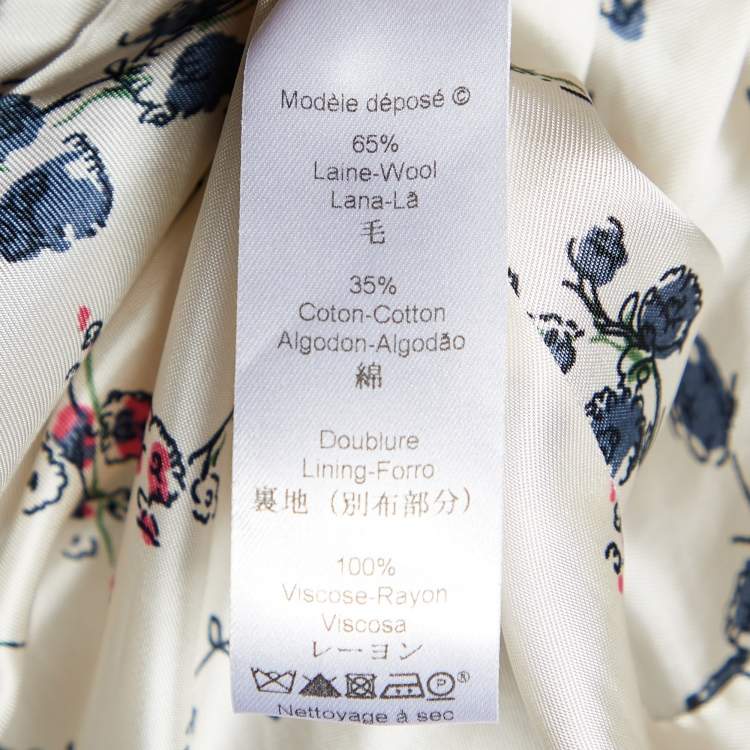 Pre Owned Kenzo Navy Blue Wool & Cotton Double Breasted Blazer L