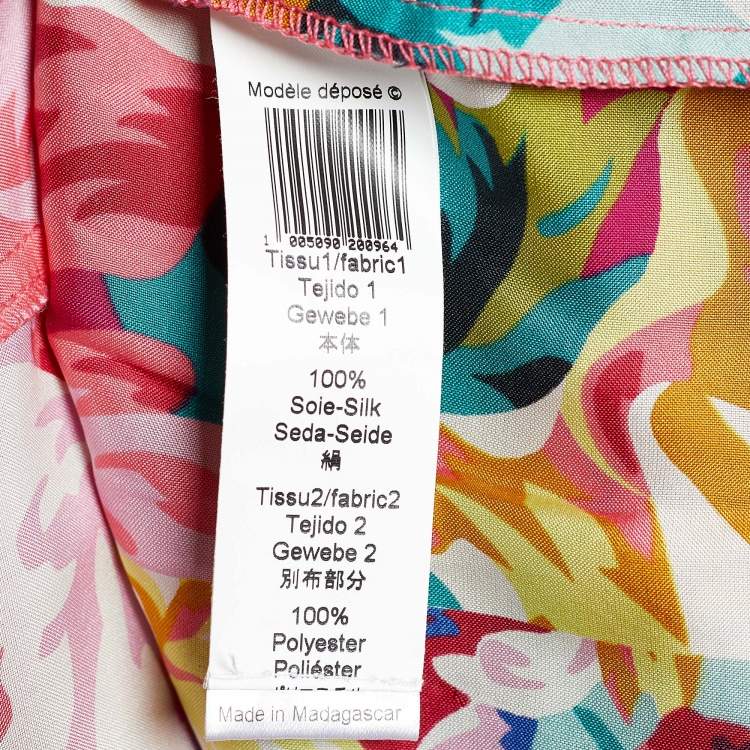 Pre Owned Kenzo Multicolor Floral Print Satin Silk Maxi Dress M